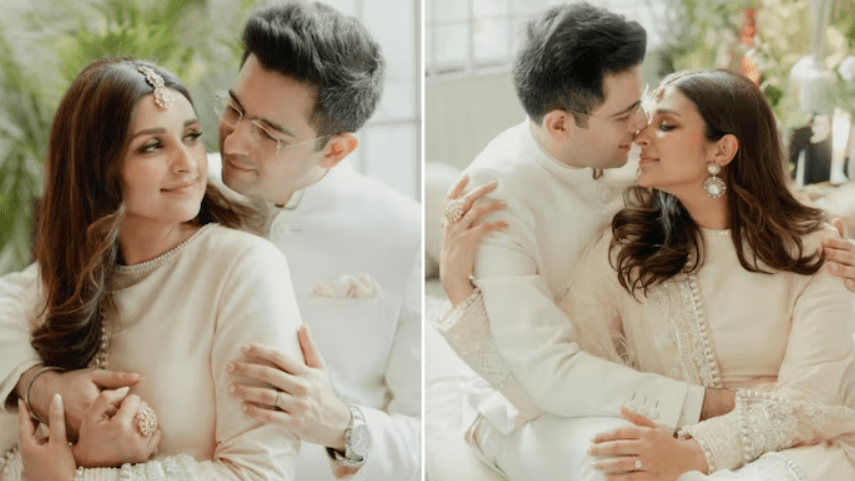 Parineeti Chopra And Raghav Chadha Are Now Officially Engaged- Raghav Chadha Kisses Parineeti Chopra At Engagement: Watch