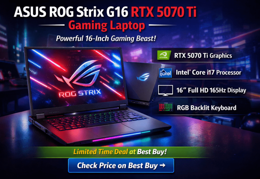 ASUS ROG Strix G16 RTX 5070 Ti Gaming Laptop Deal on Best Buy | Powerful 16-Inch Beast